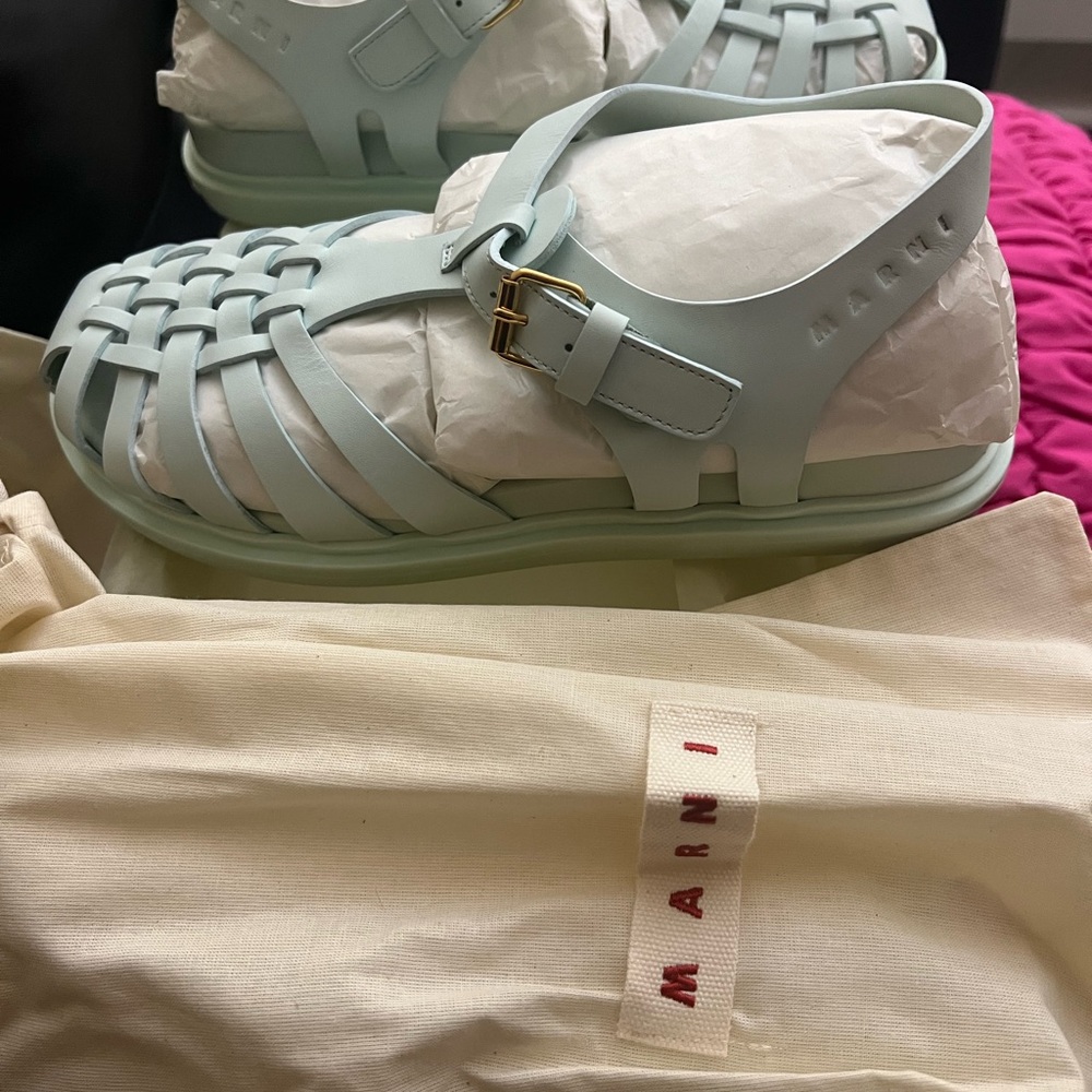 Marni Mint Woven Sandals - Picture 2 of 3